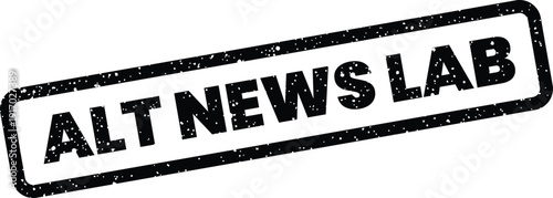 A bold, textured rubber stamp icon displaying the words ALT NEWS LAB within its rectangular border