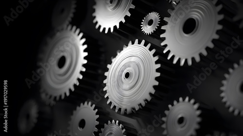 Wallpaper Mural Mindful Mechanisms: Minimalist Depiction of Interlocking Gears as Symbols of Cognitive Problem-Solving and Innovation in a Modern Abstract Design Torontodigital.ca