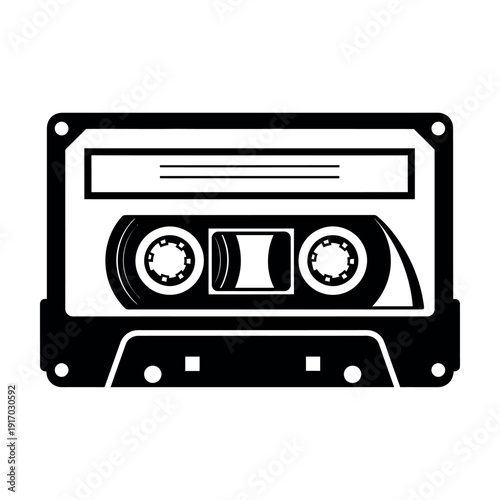 Black and white cassette tape music audio vintage