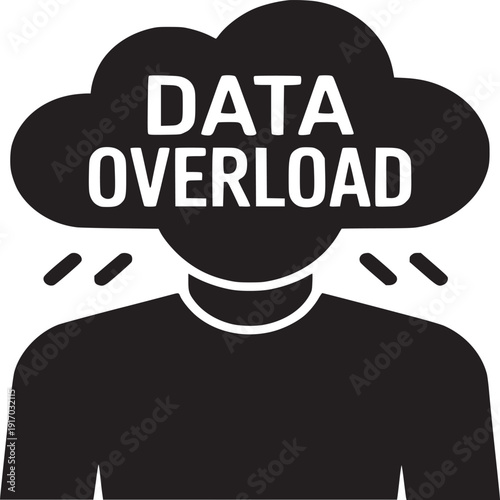 Feeling overwhelmed by information overload? A modern icon depicting the struggles of data processing today