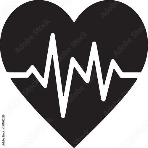 Modern Heartbeat Illustration for Healthcare and Wellness Branding with clean design and strong visual impact