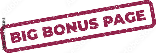 A textured rectangular badge featuring BIG BONUS PAGE, designed for directing users to specific website sections or landing pages