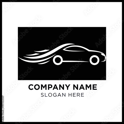 Speeding Car Logo Design Template Illustration.