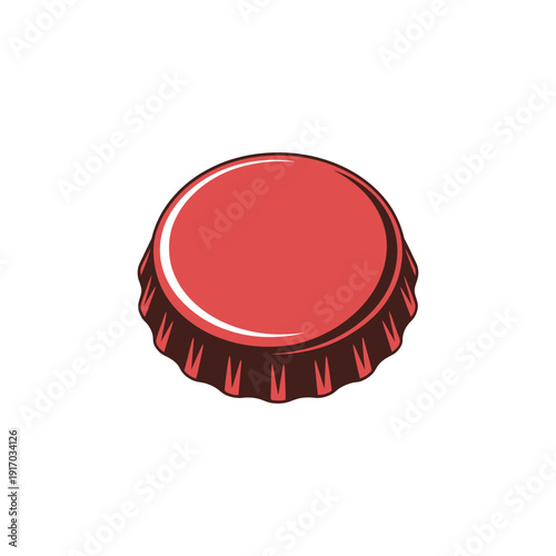 A red bottle cap on a white background
