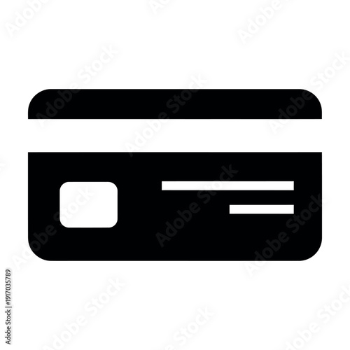 Black credit card with white details on solid white background black white background payment card