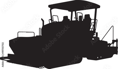 Black Silhouette of a Boat with People and Equipment