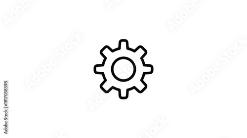 Simple black gear icon on white background.