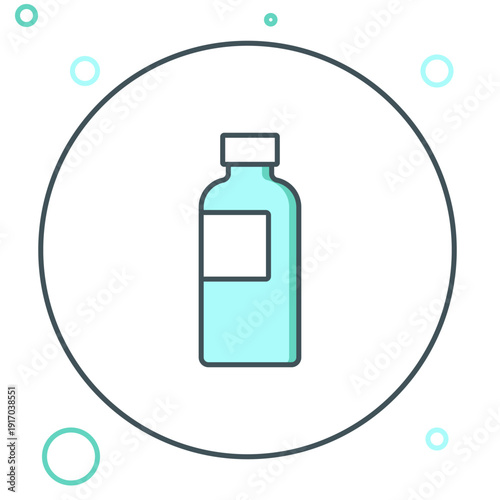 Line Fitness shaker icon isolated on white background. Sports shaker bottle with lid for water and protein cocktails. Colorful outline concept. Vector