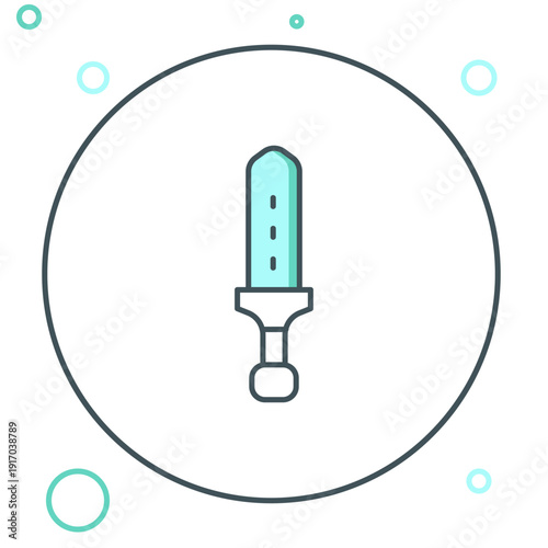 Line Medieval sword icon isolated on white background. Medieval weapon. Colorful outline concept. Vector