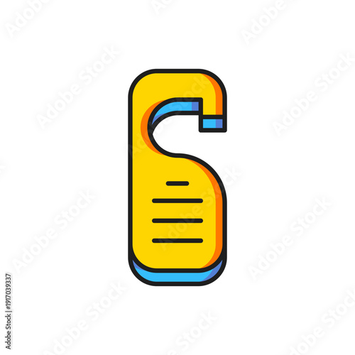 Color Please do not disturb icon isolated on white background. Hotel Door Hanger Tags. Flat filled outline style with shadow. Vector