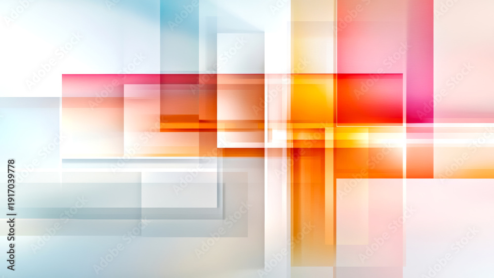 Fototapeta premium Abstract geometric pattern with overlapping colorful rectangles in dynamic composition