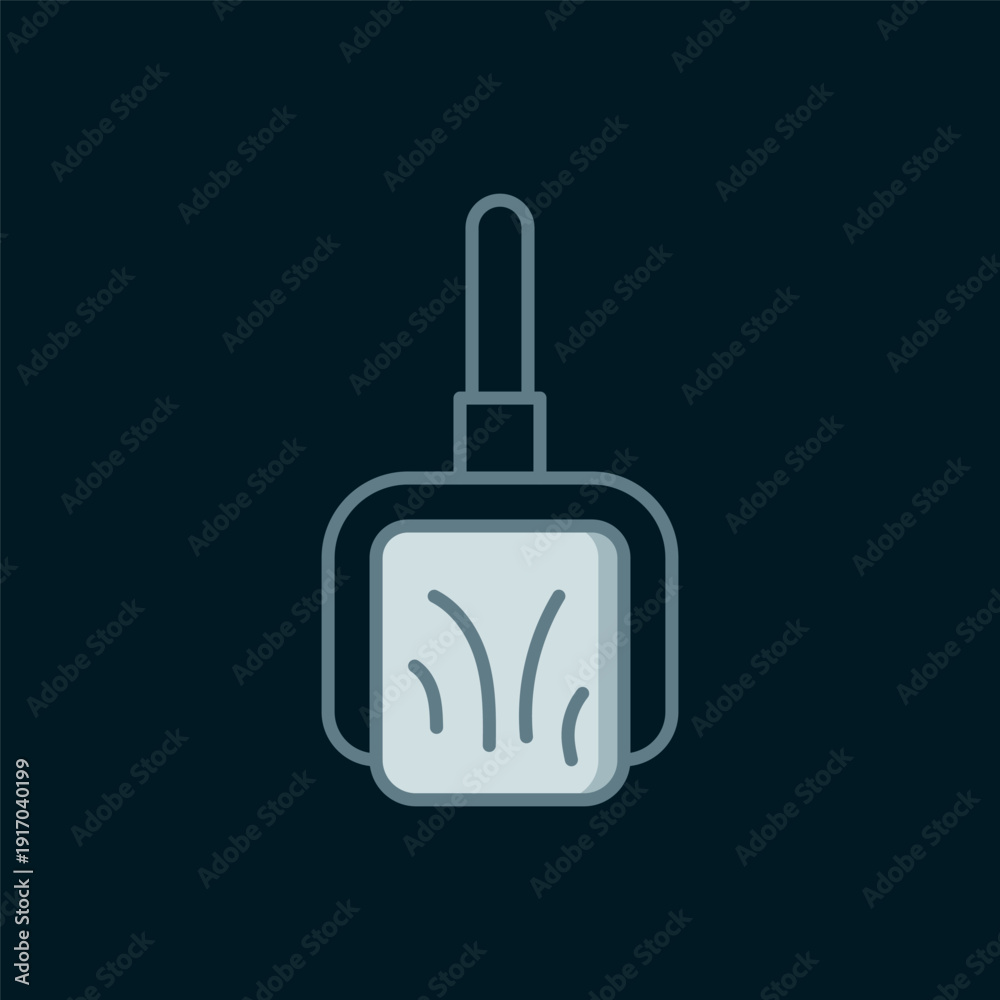 Obraz premium Line Dustpan icon isolated on black background. Cleaning scoop services. Flat filled outline style with shadow. Vector