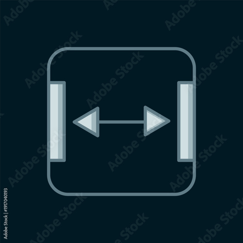 Line Area measurement icon isolated on black background. Flat filled outline style with shadow. Vector