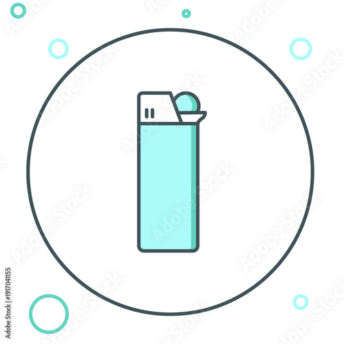 Line Lighter icon isolated on white background. Colorful outline concept. Vector