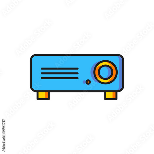 Color Presentation, movie, film, media projector icon isolated on white background. Flat filled outline style with shadow. Vector