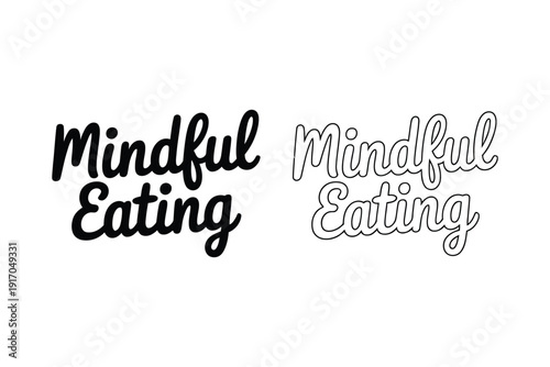 Mindful Eating is presented in two distinct styles for visual comparison.