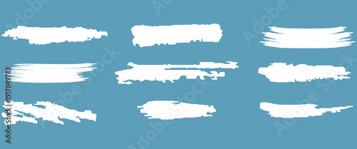White color brush stroke collection vector file