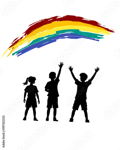 Siluetas y arcoiris.