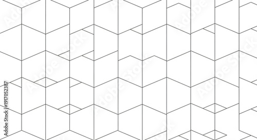 A modern geometric pattern of interconnected hexagons in a minimalist line art style