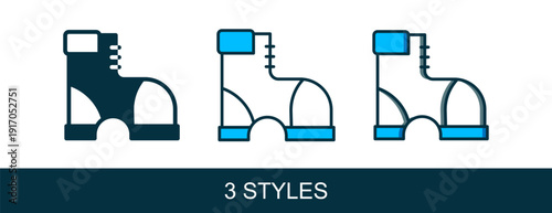 Filled outline Hunter boots icon isolated on white background. Vector