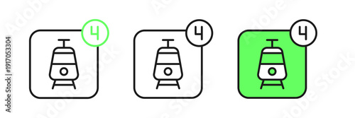 Set line Online ticket booking and buying app interface icon isolated on white background. E-tickets ordering. Electronic train ticket on screen. Vector