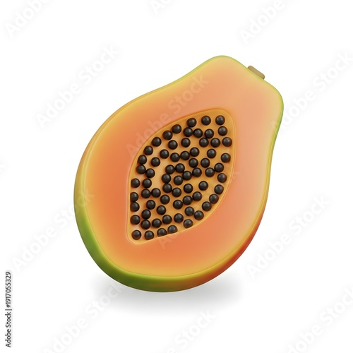 papaya isolated on white background
