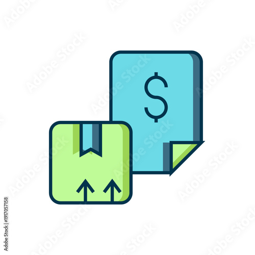 Filled outline Waybill icon isolated on white background. Flat filled outline style with shadow. Vector