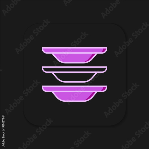 Filled outline Washing dishes icon isolated on black background. Cleaning dishes icon. Dishwasher sign. Clean tableware sign. Flat filled outline style with shadow. Vector