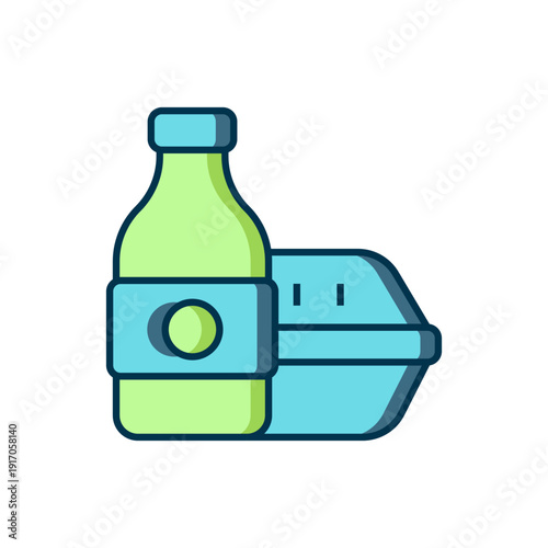 Filled outline Online ordering and fast food delivery icon isolated on white background. Flat filled outline style with shadow. Vector