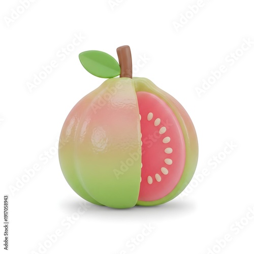guava on white background