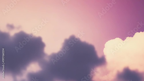 Dreamlike pastel pink and purple clouds swirl across the sky, forming a fluffy, soft aesthetic background with a serene, ethereal, heavenly atmosphere ideal for design compositions