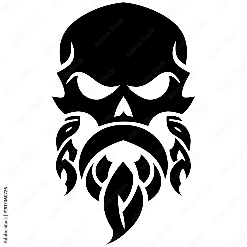 custom made wallpaper toronto digitalVector Art Norse Raider Skull with Braided Beard for Tattoo Emblem or Logo Design