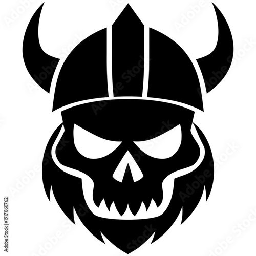 Wallpaper Mural Vector Art Viking Skull with Bear Warrior Symbolism Bold Black and White Design for Tattoo Emblem or Logo Torontodigital.ca