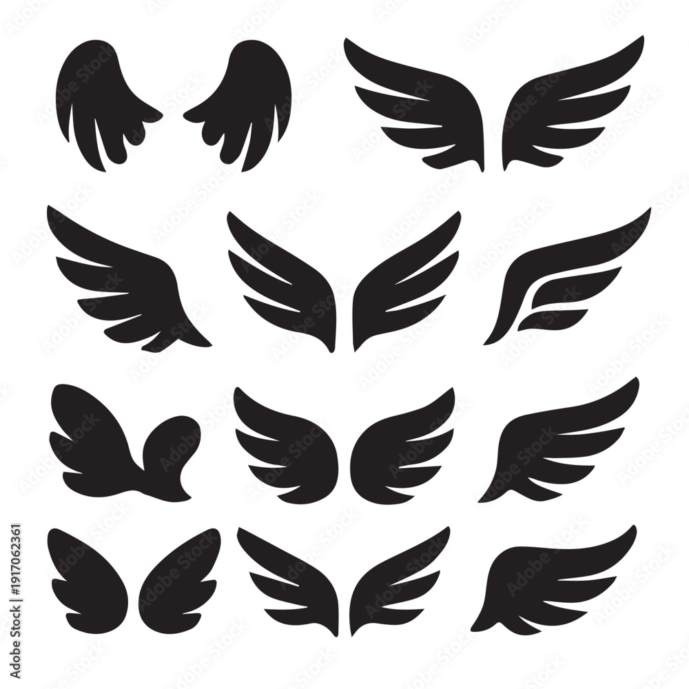 Fototapeta premium set of vector wings