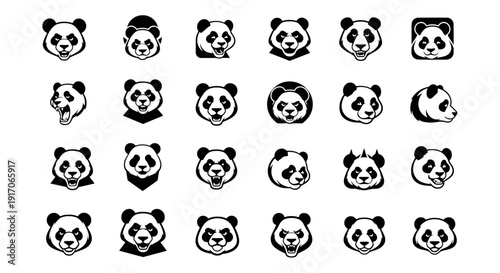 Set of Panda Vector Illustration