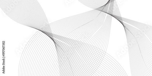Abstract intersecting lines with smooth curves on white background, dynamic pattern