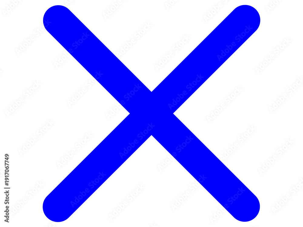 Obraz premium バツ印のマーク（青いバッテン）