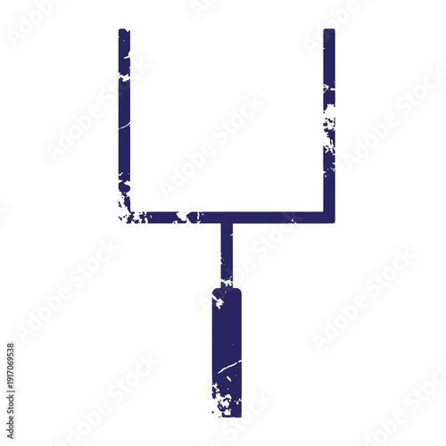 Grunge texture grungy blue paint roller with long handle and rectangular head for painting walls and ceilings  used for applying paint evenly Vintage Style