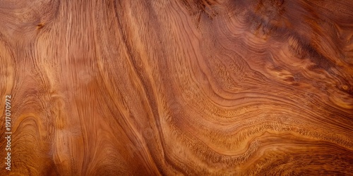 Natural rich brown walnut burl wood grain texture background