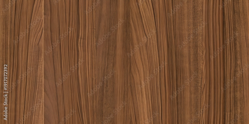 Naklejka premium Warm Medium Brown Natural Walnut Wood Grain Horizontal Plank Texture Seamless Background
