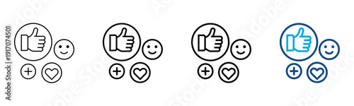 Engagement Icon Different Style Outline Collection Set Vector Illustration