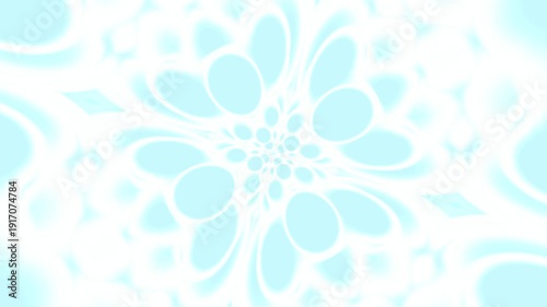 Abstract Light Blue and White Fractal Pattern Background Animation.