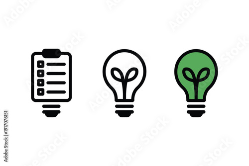 Light bulb icons merge with a checklist suggesting innovative ideas for.