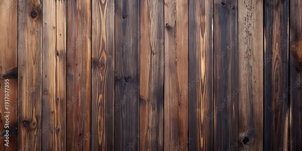 Fototapeta premium Dark Brown Rustic Reclaimed Barn Wood Horizontal Plank Texture Seamless Background