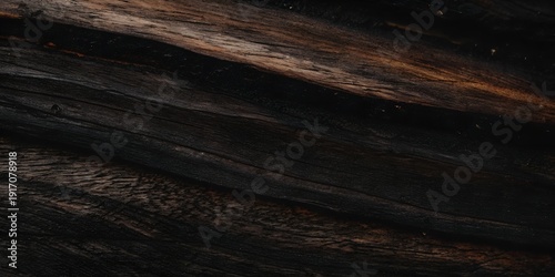 Bilde på lerret Natural dark black ebony wood grain texture background