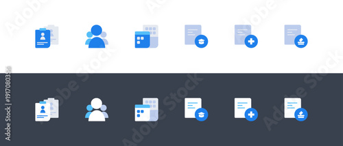 Finance and Business Icons Set 04 – Financial Categories and Deduction Light and Dark