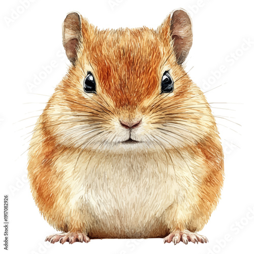 watercolor of Large Desert Rat, vector clipart, isolated on a white background.