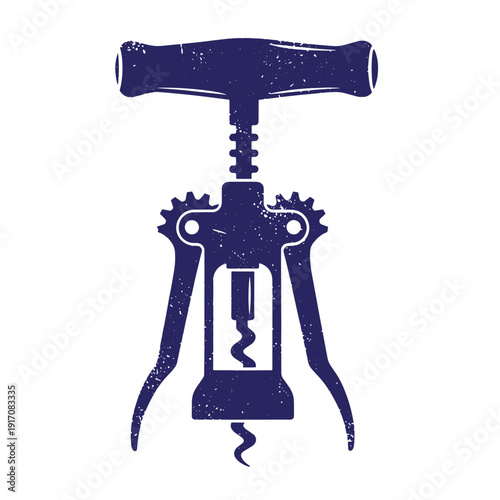Grunge texture Wine bottle opener with a handle and screw  kitchen tool for removing corks easily Vintage Style