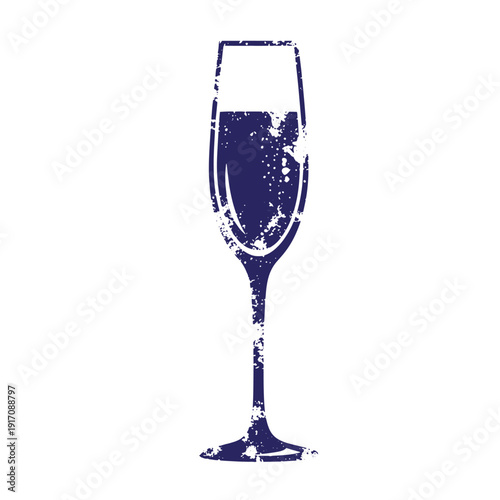 Grunge texture Grungy illustration of a wine glass filled with liquid on white background  elegant drinking vessel Vintage Style