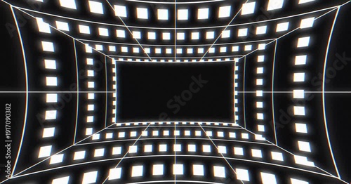 Neon tunnel light frame loop animation